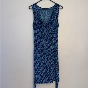 Banana republic navy & teal scoop neck dress sz S
